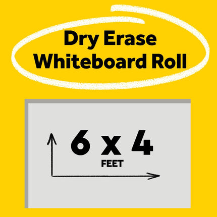 Película de pizarra blanca borrable Post-it para paredes, puertas, mesas, pizarras y más, removible, a prueba de manchas, fácil instalación, rollo de 1.8 m x 1.2 m (DEF6X4)