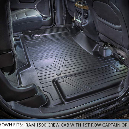 MAXLINER Floor Mats 2nd Row Liner Black for 2019 Ram 1500 Crew Cab with 1st Row Captain or Bench Seats