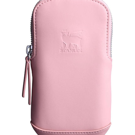 STANLEY Cross Bottle Essentials Case Midi | Phone, Wallet, Keys Holder for Water Bottle | Faux Leather Accessory Pouch for Carry All Strap | Tumbler Cup Accessories | BPA-Free | Rose Quartz