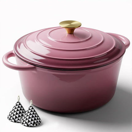 Miereirl 4.5 Quart Enameled Dutch Oven Pot with Li