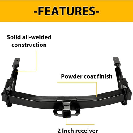 Attelage de remorque de classe 5 avec récepteur de 2 pouces compatible avec Chevrolet Silverado GMC Sierra 2500HD 3500HD 2001-2010 – Remplace le 41944