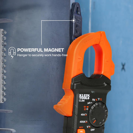Klein Tools 80197 AC/DC Clamp Meter Kit with Magnetic Hook, Auto-Ranging TRMS, 400 Amp, NCVT Voltage Tester, Professional Test Kit
