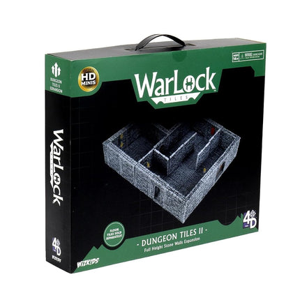 WizKids WarLock Tiles Miniatures - Dungeon Tiles II Full Height Stone Walls Expansion,Grey