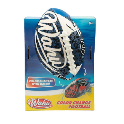 Wahu 100% Waterproof Color Change Beach Football with Real Laces for in and Out of Water Play, 9" Outdoor Football for Pool and Beach Games, Red