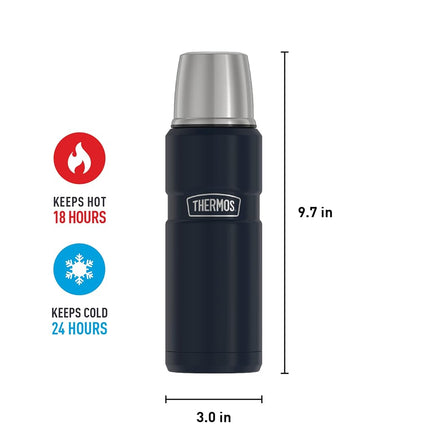 Thermos Stainless King Vacuum-Insulated Compact Bottle, 16 Ounce, Midnight Blue
