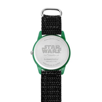 STAR WARS Time Teacher Analog Quartz Watch with Nylon Band Plastic Strap, Black