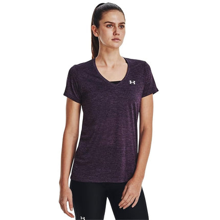 Under Armour Ua Twist Tech™ Women's Short-Sleeved V-Neck T-Shirt, Tux Purple, 1258568-544, XS