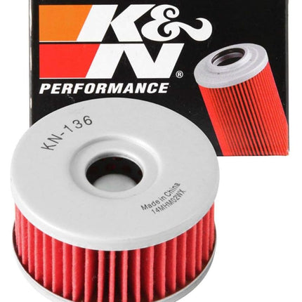 K&N Powersports Oil Filter - Cartridge 60x32mm compatible with Suzuki, Beta (KN-136)