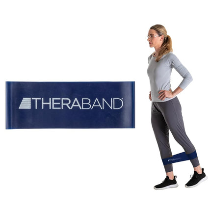 Bande de résistance en latex Theraband Professional, boucle de 8 pouces, bleue, extra-forte