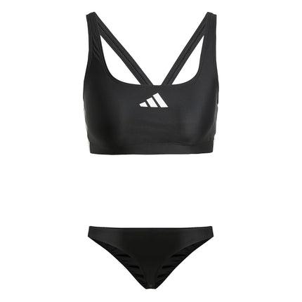 adidas Women's 3 Stripes V Back Bikini, Black/Whit