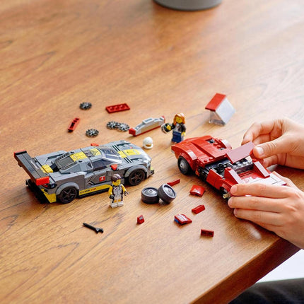 LEGO 76903 Speed Champions Chevrolet Corvette C8.R Race Car and 1969 CC Racing Model, Toy Cars Building Kit for Kids 8 plus Years Old, 2 Sports Models