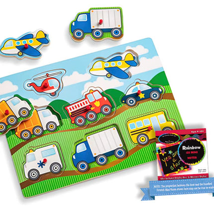 Melissa & Doug Vehicles Theme: Peg Puzzle Bundle w