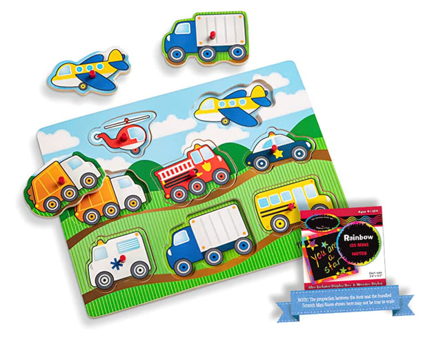 Melissa & Doug Vehicles Theme: Peg Puzzle Bundle w