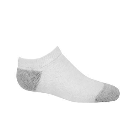 Chaussettes Garçon Hanes, Lot de 12 paires, modèle cheville renforcée Double Tough et socquettes invisibles, Socquettes invisibles - Blanc/Gris (dessous) - Lot de 12, S