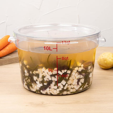 Restaurantware 12 qt Round Clear Plastic Food Storage Container