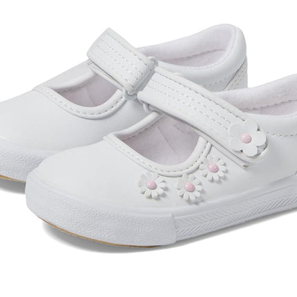 Keds Girl's Ella Mj Flowers (Toddler/Little Kid) Sneaker, White, 7 Toddler