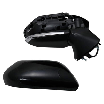 TRQ Passenger Side Power Heated Mirror Smooth Black Manual Fold