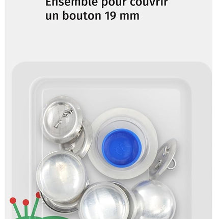 Dritz Cover Button Kit with Tools, Nickel, Size 30-3/4-Inch