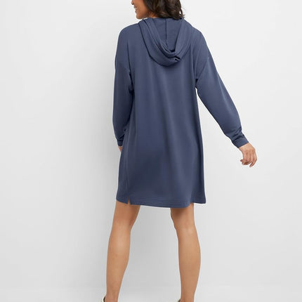 Hanes Women's Originals Soft Brushed Hoodie, Fleece Hooded Dress with Kanga Pocket, Plus, Charcoal Heather, 4X