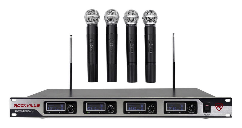 Rockville RWM4200VH VHF Wireless Quad HandHeld Mic