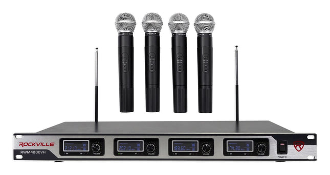 Rockville RWM4200VH VHF Wireless Quad HandHeld Mic