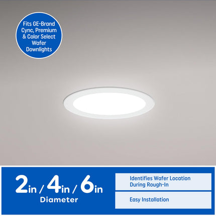 GE Wafer Downlight Mounting Bracket, Compatible with 2, 4, & 6in Cync & Color Select Wafer Light Fixtures