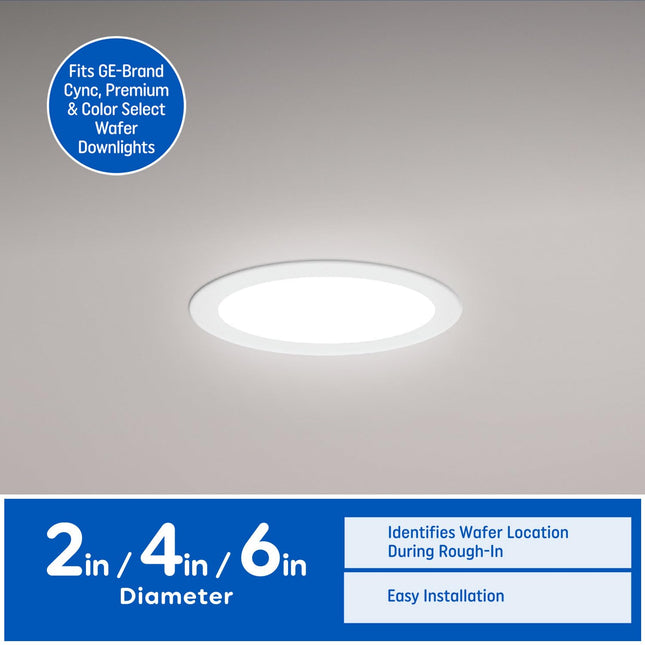 GE Wafer Downlight Mounting Bracket, Compatible with 2, 4, & 6in Cync & Color Select Wafer Light Fixtures