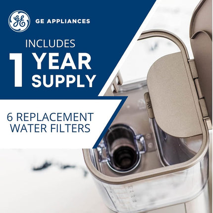 GE Appliances Activated Carbon Coffee Filters|Remove Chlorine, Calcium, and Other impurities from The Water | Universal Fit | 6 Pack