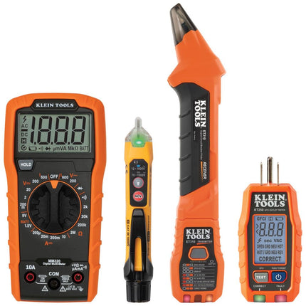 Klein Tools 80101 Kit de probador de casas, probadores de salida y receptáculo GFCI, multímetro, NCVT, buscador de interrupto