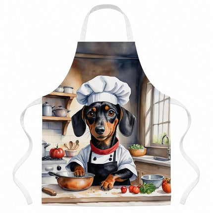 Caroline's Treasures Dachshund The Chef Apron Cooking Kitchen Server Baking Crafts Gardening for Adult Women Men, Unisex, Large, Multicolor