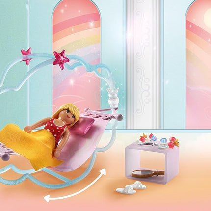PLAYMOBIL 71362 Princess Magic: Princess Party in the Clouds, a fairy-tale magical world with cloud beds, hammocks and treasure chest, fun imaginative role-play, playsets suitable for children ages 4+