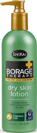 ShiKai - Crème Hydratante à base de plantes Borage Therapy pour peaux sèches, soulagement apaisant et hydratant pour peaux sèches, irritées et sujettes aux démangeaisons, non grasse, adaptée aux peaux sensibles (sans parfum, 236 ml)