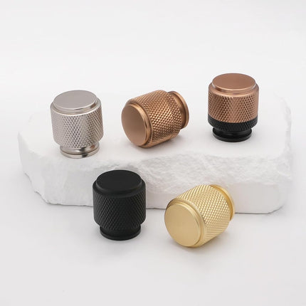 BUKOBYHE 10 Pack Matte Black Kitchen Cabinet Knobs - Black Knurled Drawer Knobs