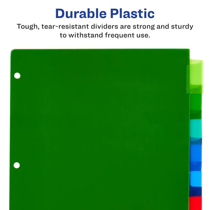 Avery Big Tab Insertable Plastic Dividers, 8 Multicolor Tabs, Case Pack of 24 Sets (11901)