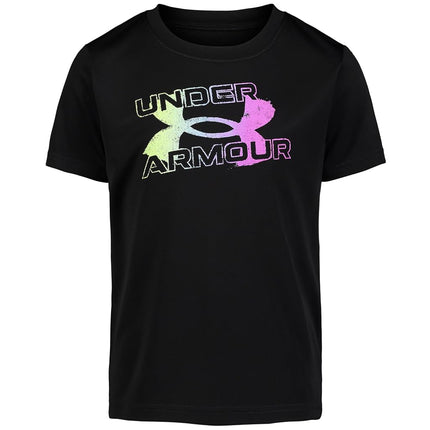 Under Armour Boys' Big Logo Short Sleeve T-Shirt, Black/Gradient Logo, 24 Months