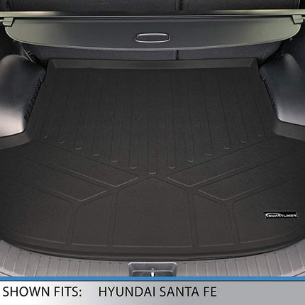 SMARTLINER All Weather Custom Fit Cargo Liner Trunk Floor Mat Black for 2019 Hyundai Santa Fe 5 Passenger Models