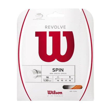 Cordaje de tenis Wilson Revolve, naranja, calibre 16