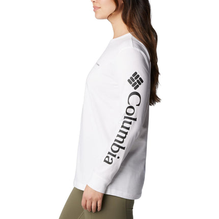 Columbia Women's North Cascades Long Sleeve Tee, White/Gem Columbia, X-Small