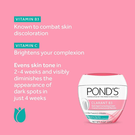 Pond's Clarant B3 Anti-Dark Spot Correcting Cream Normal To Oily Skin 7oz (Pack of 2)