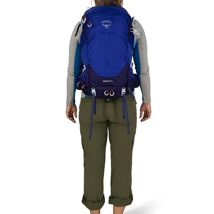 Mochila Osprey Sirrus para mujer, 34 L, morado Elderberry/marrón Chiru, talla única