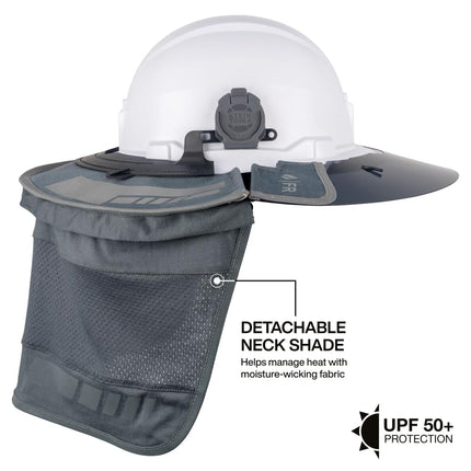 Klein Tools FR03010 Flame-Reistant Full Brim Sombrero Outdoor Sun Hat for Men with Neck Shade, Hard Hat Accessory, 50-Plus UPF Protection, Fire Resistant Fabric, Universal Clips