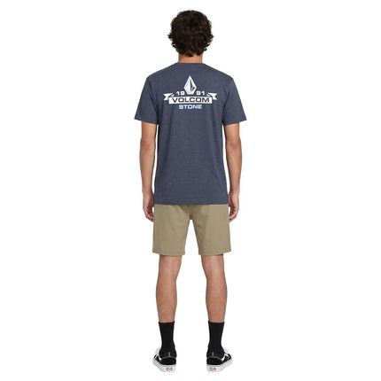 Volcom Men's Blaquedout Ss Tee T-Shirt, Navy Heather, Large