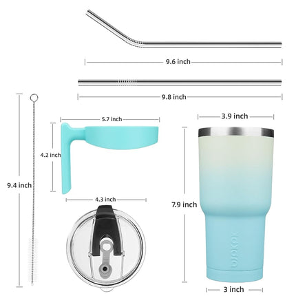 BJPKPK 900 ml Tumbler with Handle & Straw, Insulated Stainless Steel Mug
