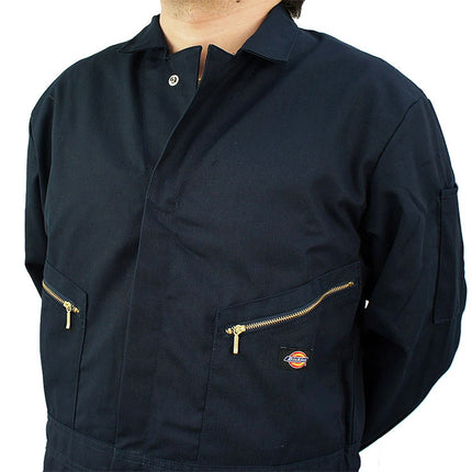 Dickies Mono de Lujo de Sarga de 7 1/2 Onzas de Manga Larga para Hombre - Ropa de Trabajo Industrial, Cremallera Frontal, Ajuste Uniforme de Garaje, Negro, Mediano Alto EE. UU.