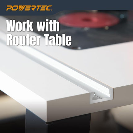 POWERTEC 71167 Rail en T à onglet en aluminium, 121,92 cm, Gris aluminium