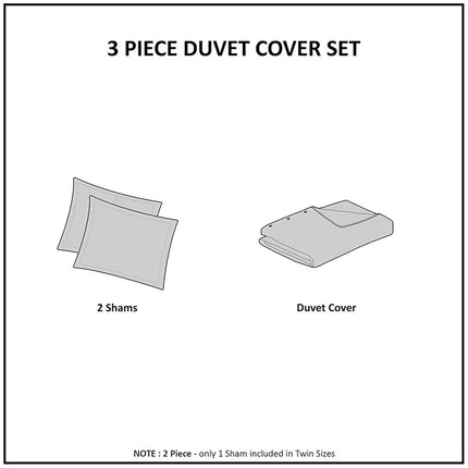 Madison Park Tufted Chenille 100% Cotton Duvet- Modern Luxe All Season Comforter Cover Bed Set with Matching Shams, King/Cal King(104"x92"), Damask Off White 3 Piece