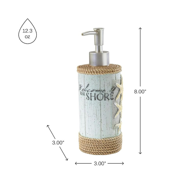 Avanti Linens - Soap Dispenser & Lotion Pump, Beach Inspired Accessories (Beachcomber Collection)
