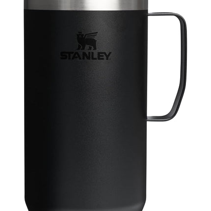 Taza de camping diaria STANLEY de 24 oz | Tapa con abertura para beber | Vaso para café, té y otras bebidas | Taza de café aislada de acero inoxidable | Sin BPA | Negro 2.0