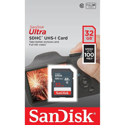 SanDisk Ultra 32GB SDHC Memory Card, up to 100MB/s, Class 10, Black/Grey