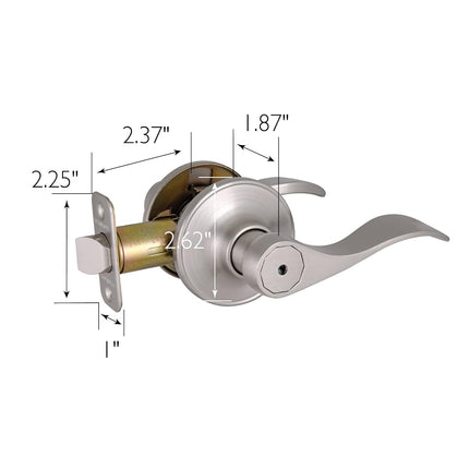 Design House Springdale Privacy Door Lever for Bedrooms and Bathrooms, Fits Standard Doors, Satin Nickel, 700492
